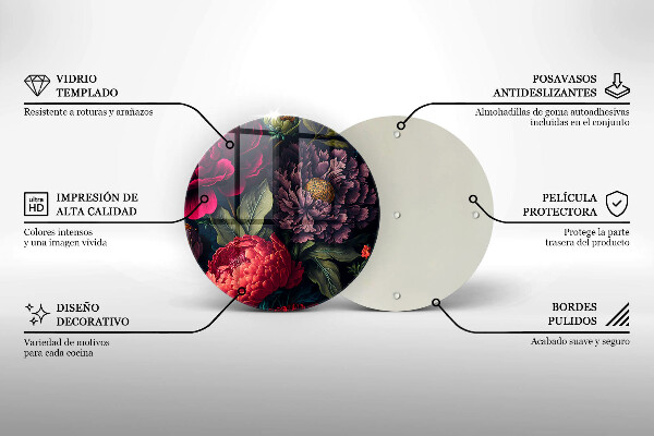 De vidrio templado Hermosas flores