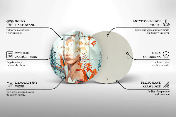 De vidrio templado Mujer en flores