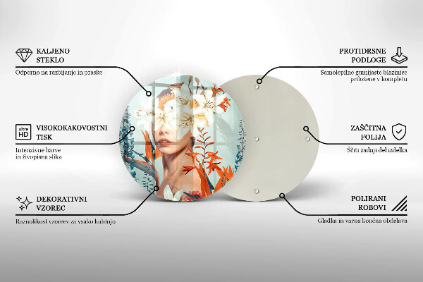 De vidrio templado Mujer en flores