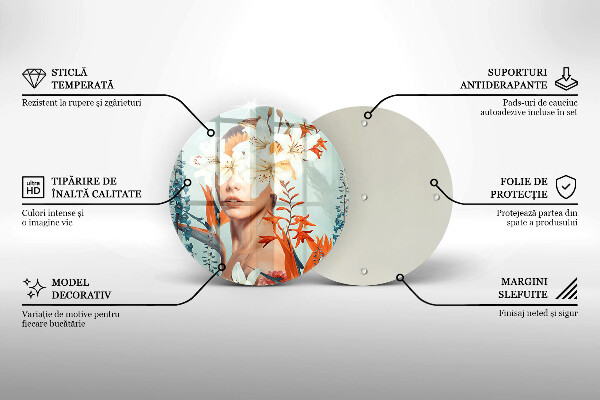 De vidrio templado Mujer en flores