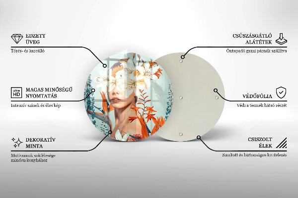 De vidrio templado Mujer en flores