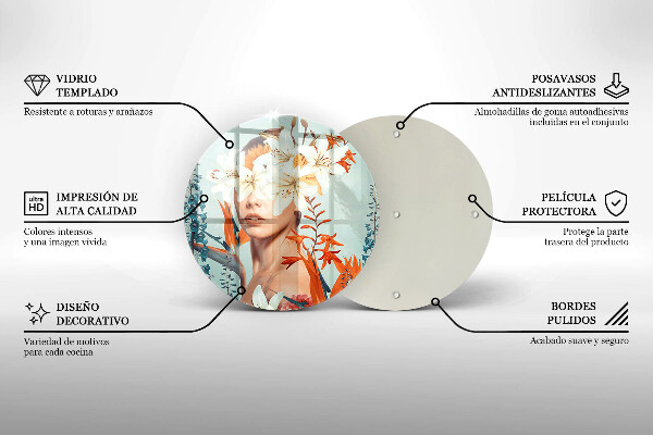 De vidrio templado Mujer en flores