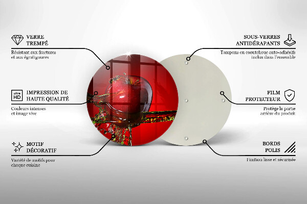 De vidrio templado Fruta de manzana en agua