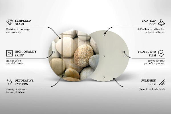 De vidrio templado Patrón de piedras ovaladas