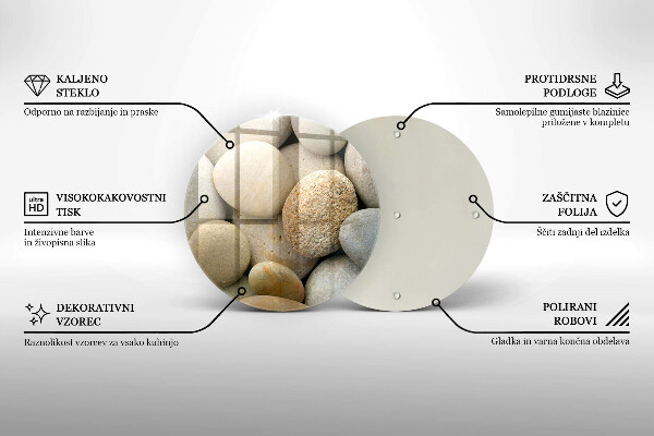 De vidrio templado Patrón de piedras ovaladas