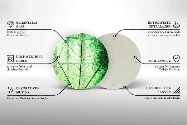 De vidrio templado Hoja de vena decorativa