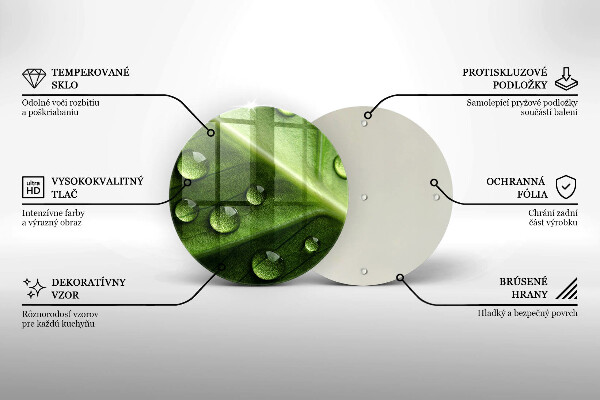 De vidrio templado Hoja y rocío de la naturaleza