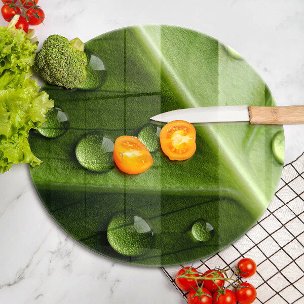 De vidrio templado Hoja y rocío de la naturaleza