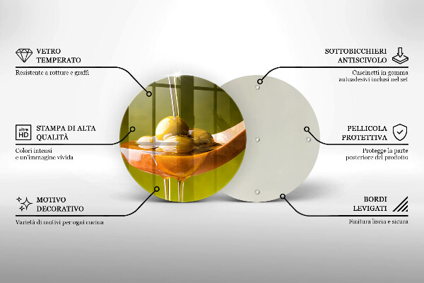 De vidrio templado Aceite de oliva y aceitunas
