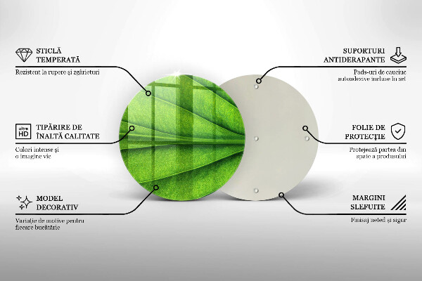 De vidrio templado Hoja de vena natural