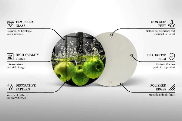 De vidrio templado Manzanas verdes y agua