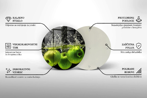 De vidrio templado Manzanas verdes y agua