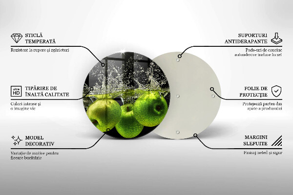 De vidrio templado Manzanas verdes y agua