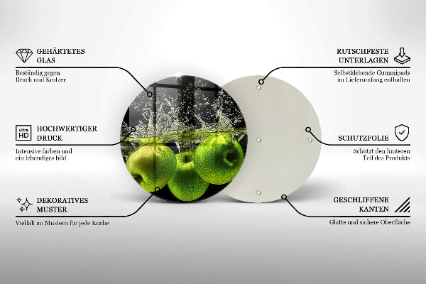 De vidrio templado Manzanas verdes y agua