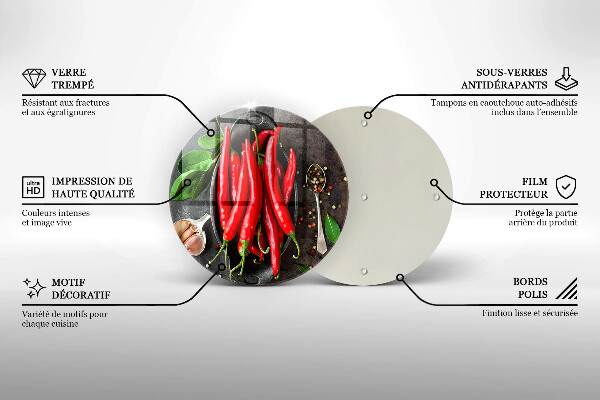 De vidrio templado Chiles rojos