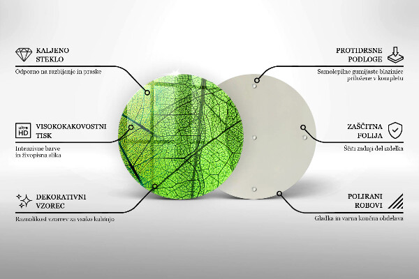 De vidrio templado Venas de las hojas naturales