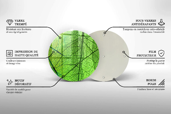 De vidrio templado Venas de las hojas naturales