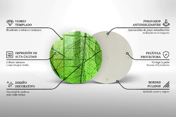 De vidrio templado Venas de las hojas naturales