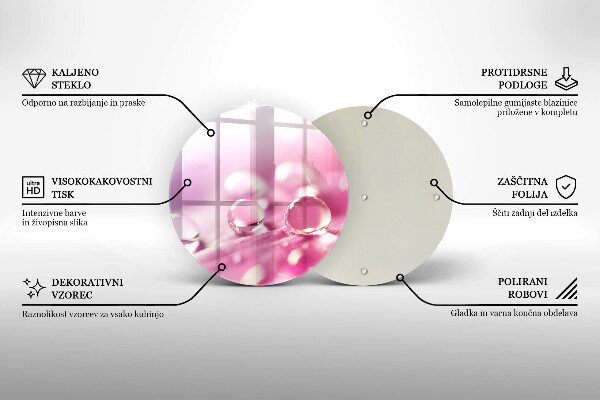 De vidrio templado Pétalos de flores de rocío