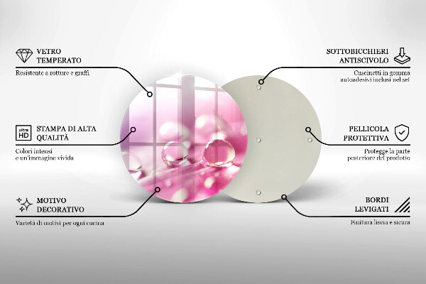 De vidrio templado Pétalos de flores de rocío