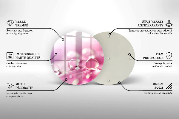 De vidrio templado Pétalos de flores de rocío