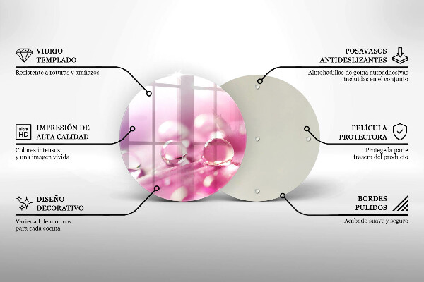 De vidrio templado Pétalos de flores de rocío