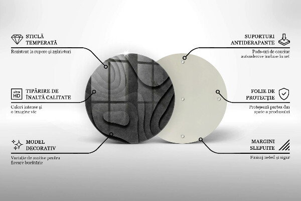 De vidrio templado Formas de piedra 3d