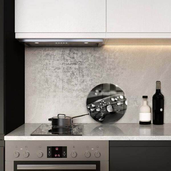 De vidrio templado Gotas de rocío sobre las hojas