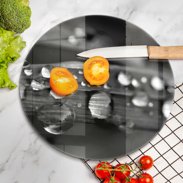 De vidrio templado Gotas de rocío sobre las hojas