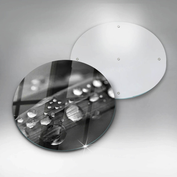 De vidrio templado Gotas de rocío sobre las hojas