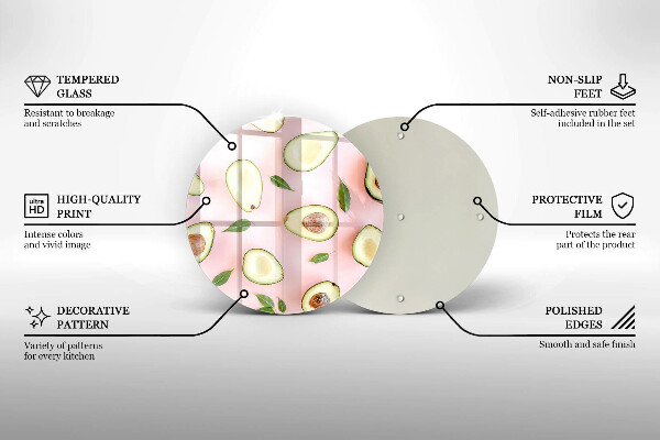 De vidrio templado Patrón de aguacate