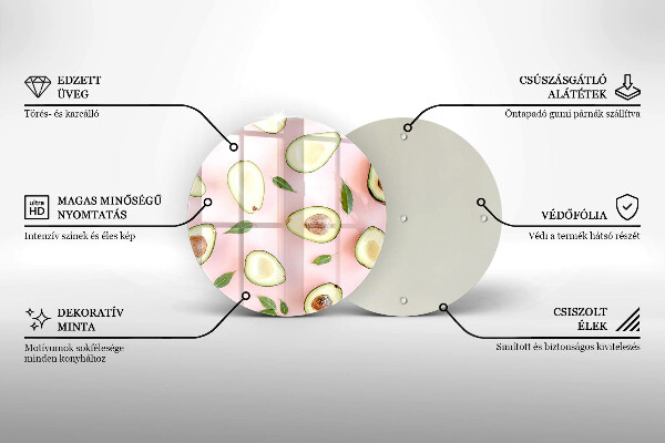 De vidrio templado Patrón de aguacate