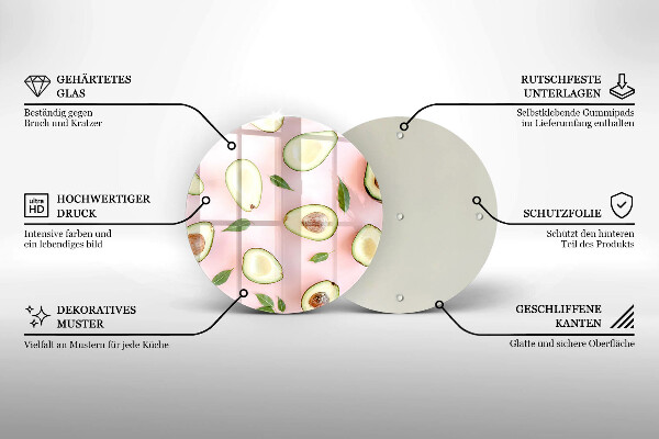 De vidrio templado Patrón de aguacate