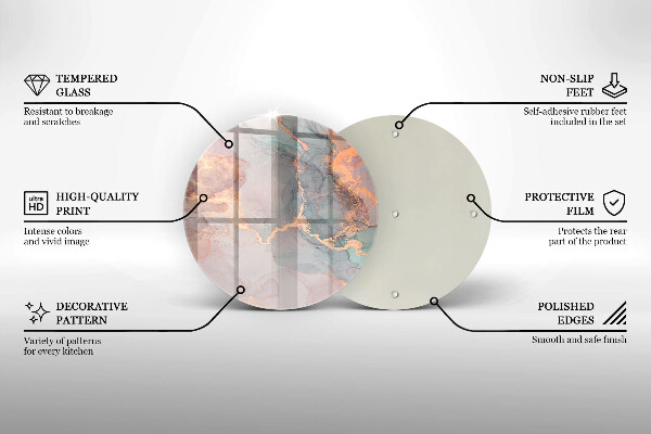 De vidrio templado Mármol con oro
