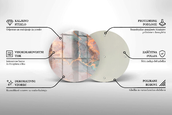 De vidrio templado Mármol con oro