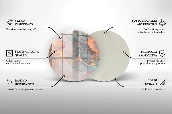 De vidrio templado Mármol con oro