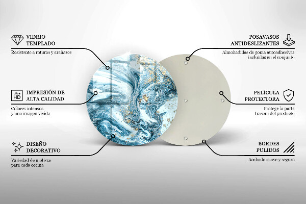 De vidrio templado Estructura con oro
