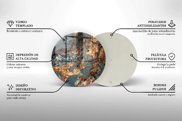 De vidrio templado Estructura de roca dorada