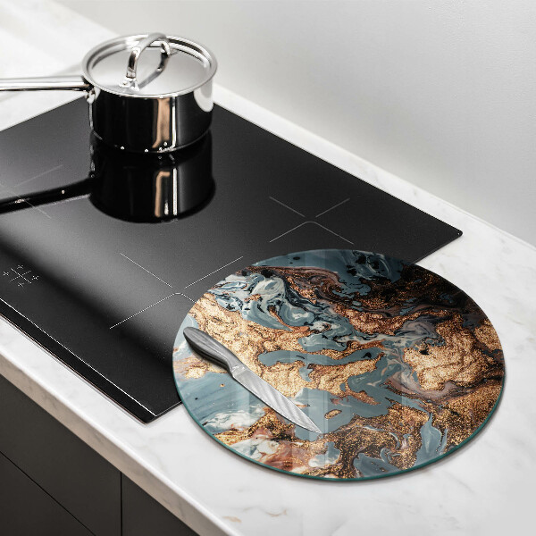 De vidrio templado Estructura de roca dorada