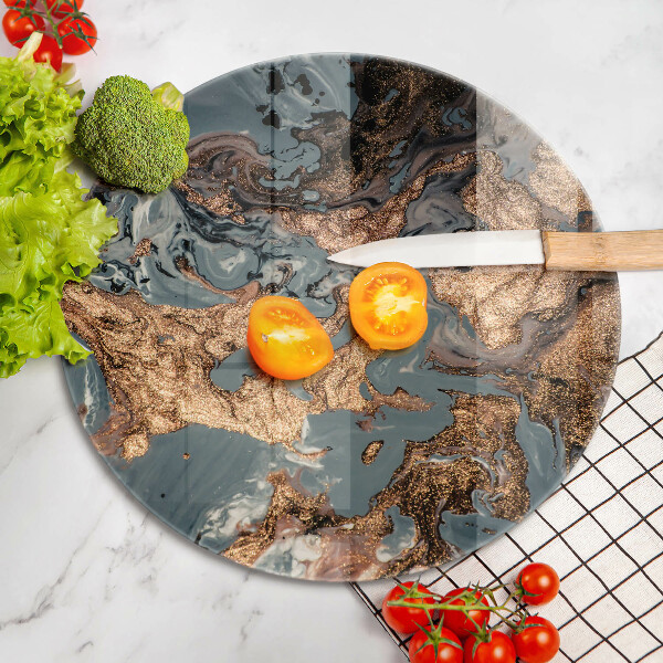 De vidrio templado Estructura de roca dorada