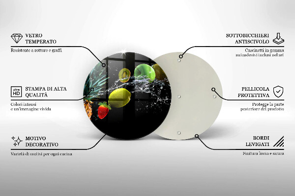 De vidrio templado Frutas en agua