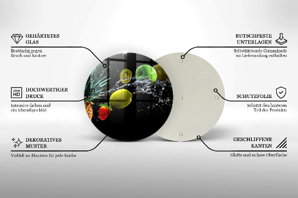 De vidrio templado Frutas en agua