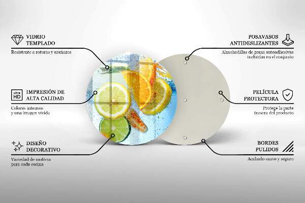 De vidrio templado Agua jugosa de cítricos
