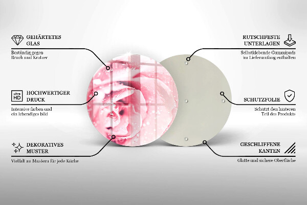 De vidrio templado Gotas de rocío y flor de rosa