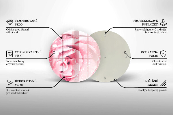 De vidrio templado Gotas de rocío y flor de rosa