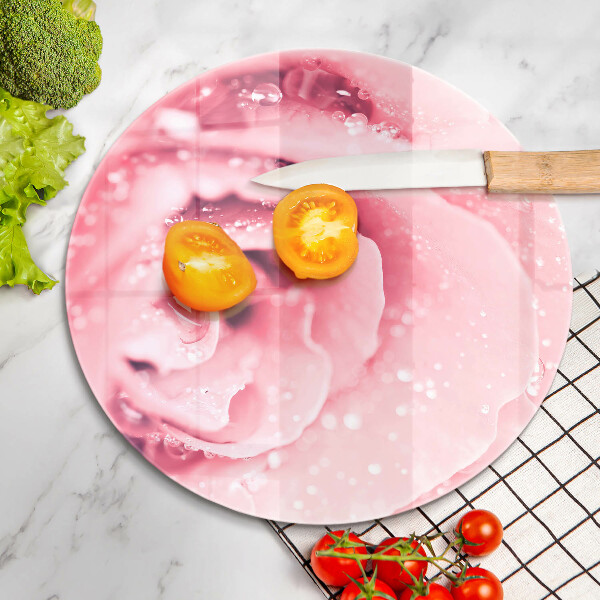 De vidrio templado Gotas de rocío y flor de rosa