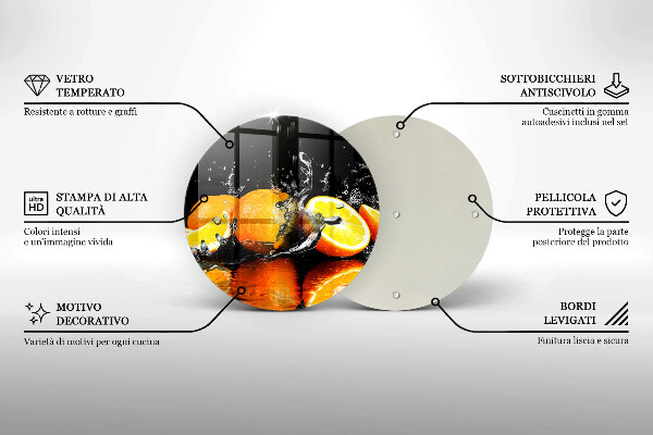 De vidrio templado Fruta jugosa de naranja