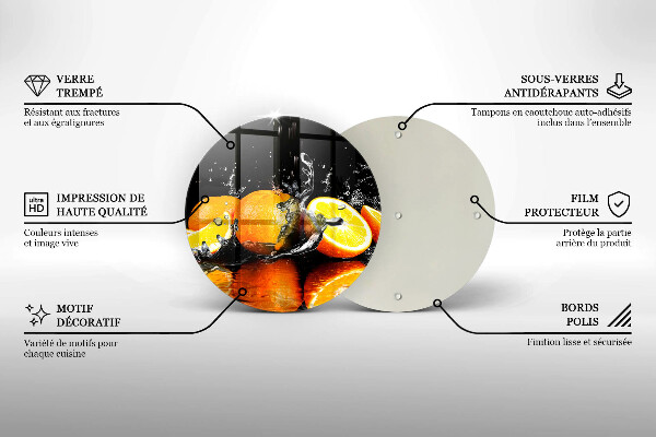 De vidrio templado Fruta jugosa de naranja
