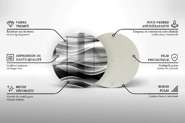 De vidrio templado Líneas suaves de abstracción