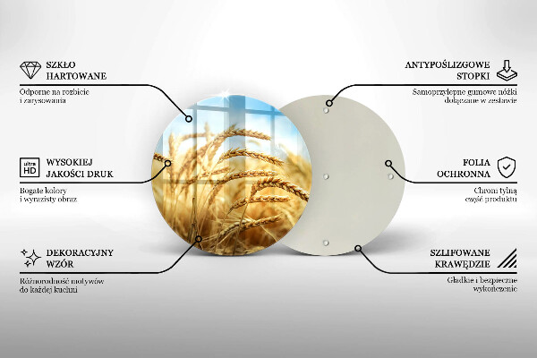 De vidrio templado Espigas de cereales en el campo